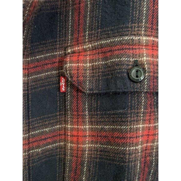 Levis NEW Chore Shirt The Worker Plaid Button Up Mens M Flannel Rugged Work Wear - Picture 3 of 5